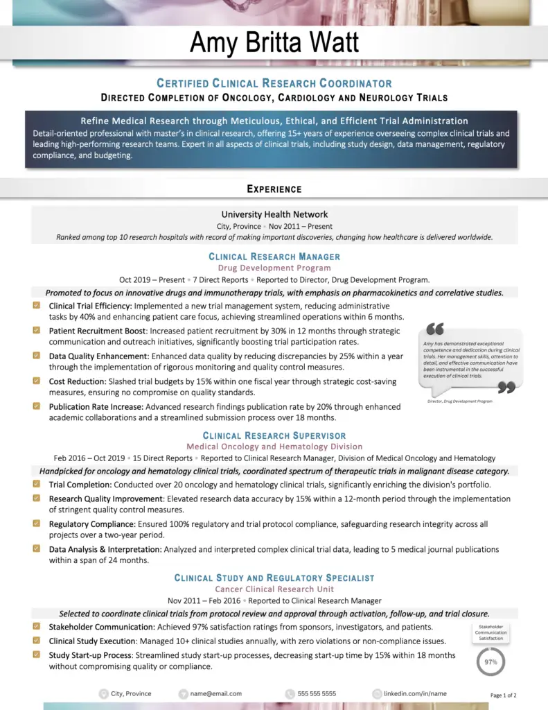 Award-winning Technical Resume by Amy Britta Watt